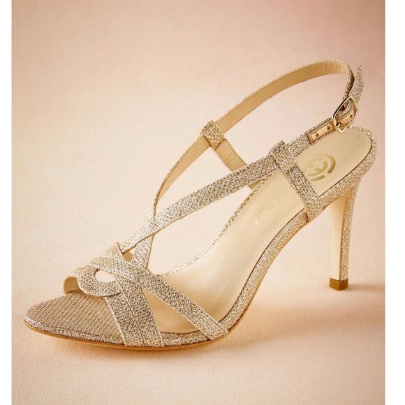 NEW BHLDN Cecelia NY Gold Glitter Erika Heel - Picture 2 of 8